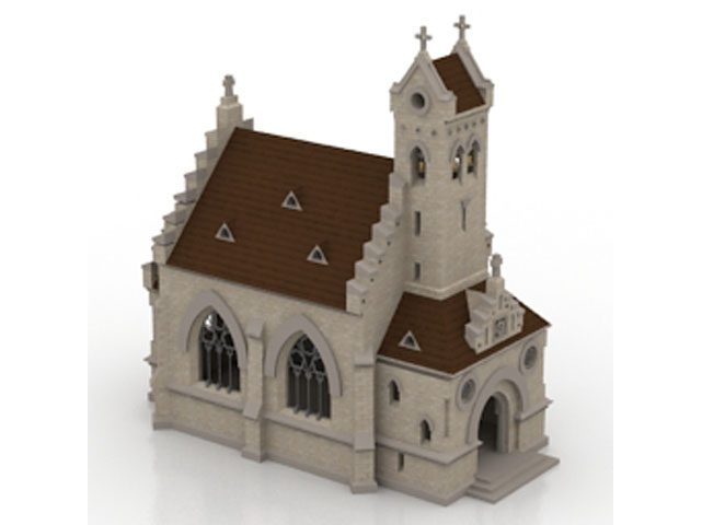 Free Church lutheran N33 3D model For Architecture 3Ds Max Model Download